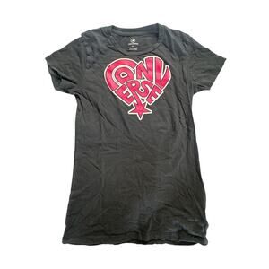 Y2K 2000s Converse Pink Heart Logo Slim Fit Tee Black Women’s Vintage T-Shirt